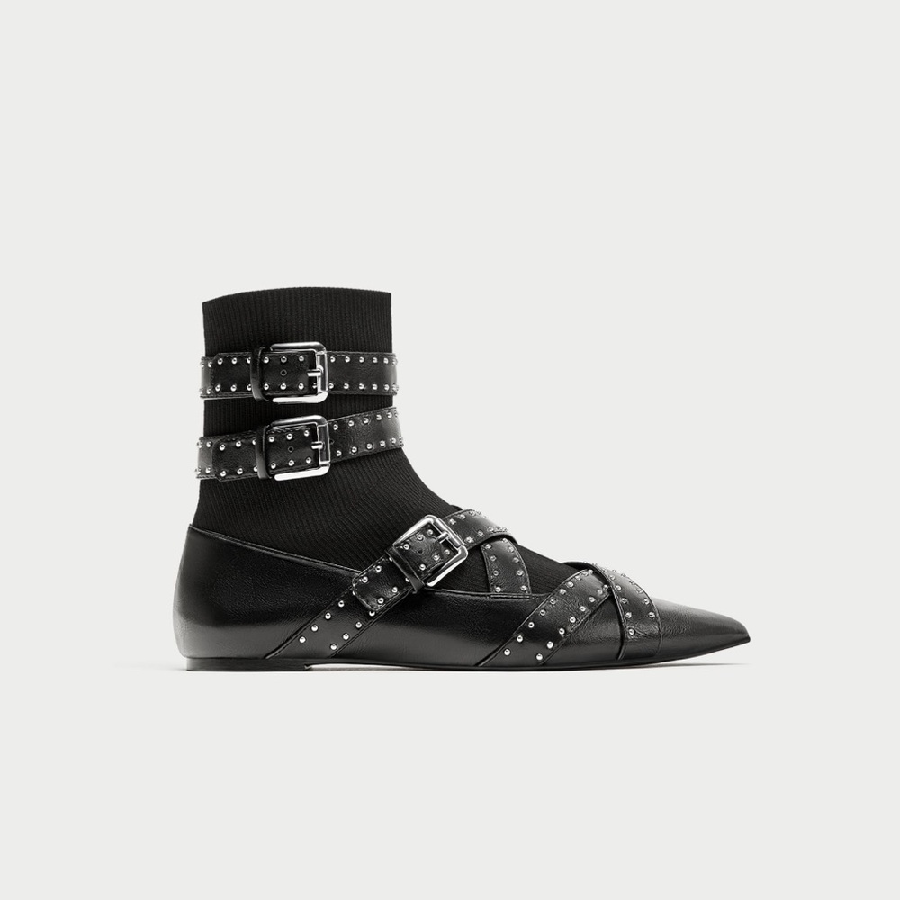 NWT ZARA Black Ankle Boots WORN BY GIGI HADID!